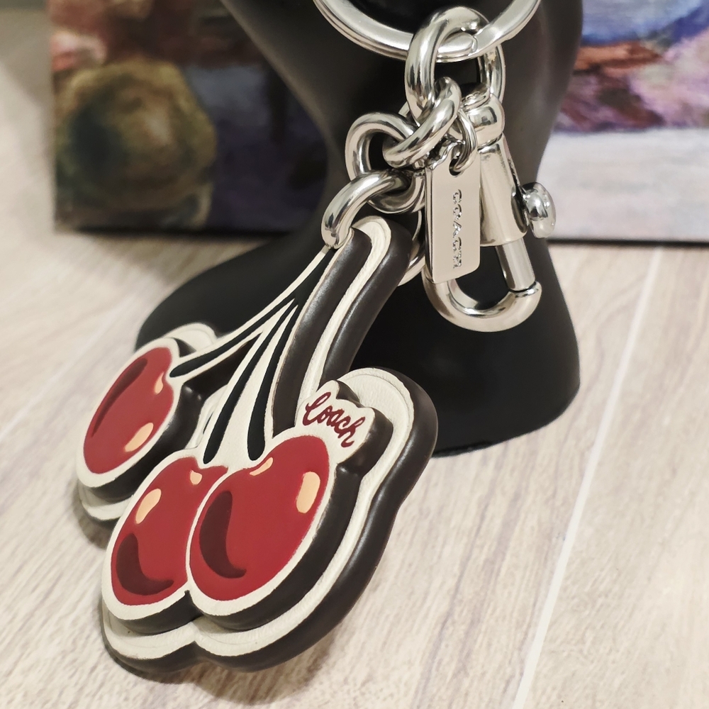 Coach Cherry Bag Charm Keychain Cherries Fob CZ092 Like New - Picture 14 of 14